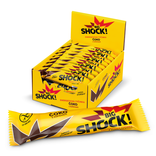 Balení 15 čokoládových energetických tyčinek Big Shock! Pack Čoko tyčinky